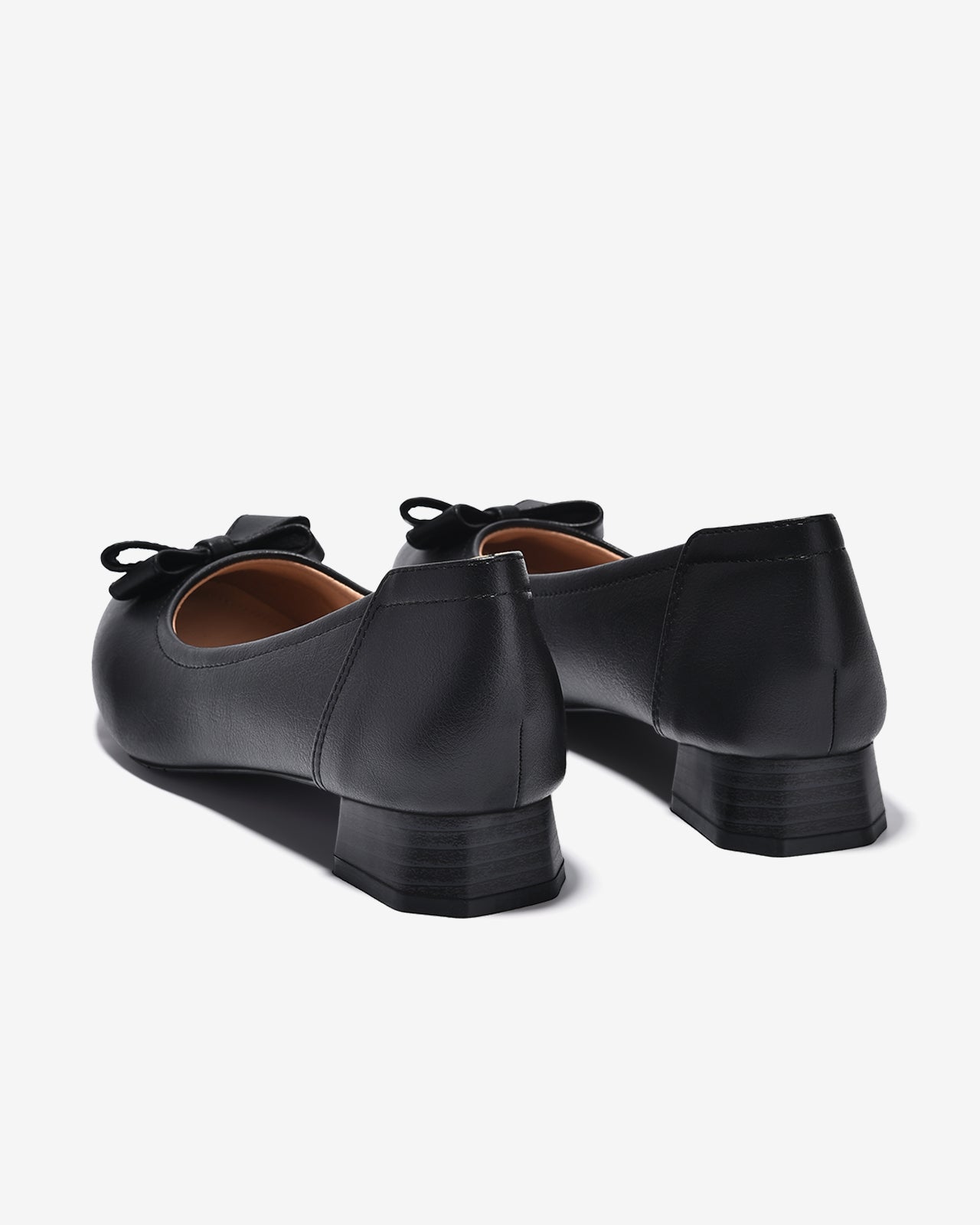 Giày Búp Bê Đông Hải Gót Giả Gỗ Đính Nơ Đôi-G7731-Đen Color1