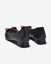 Giày Búp Bê Đông Hải Gót Giả Gỗ Đính Nơ Đôi-G7731-Đen Color1