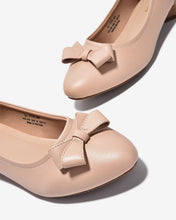 Giày Búp Bê Đông Hải Gót Giả Gỗ Đính Nơ Đôi-G7731-Hồng Color1