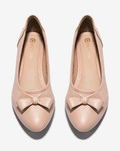 Giày Búp Bê Đông Hải Gót Giả Gỗ Đính Nơ Đôi-G7731-Hồng Color1