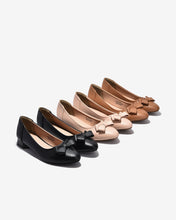 Giày Búp Bê Đông Hải Gót Giả Gỗ Đính Nơ Đôi-G7731Hồng Color1