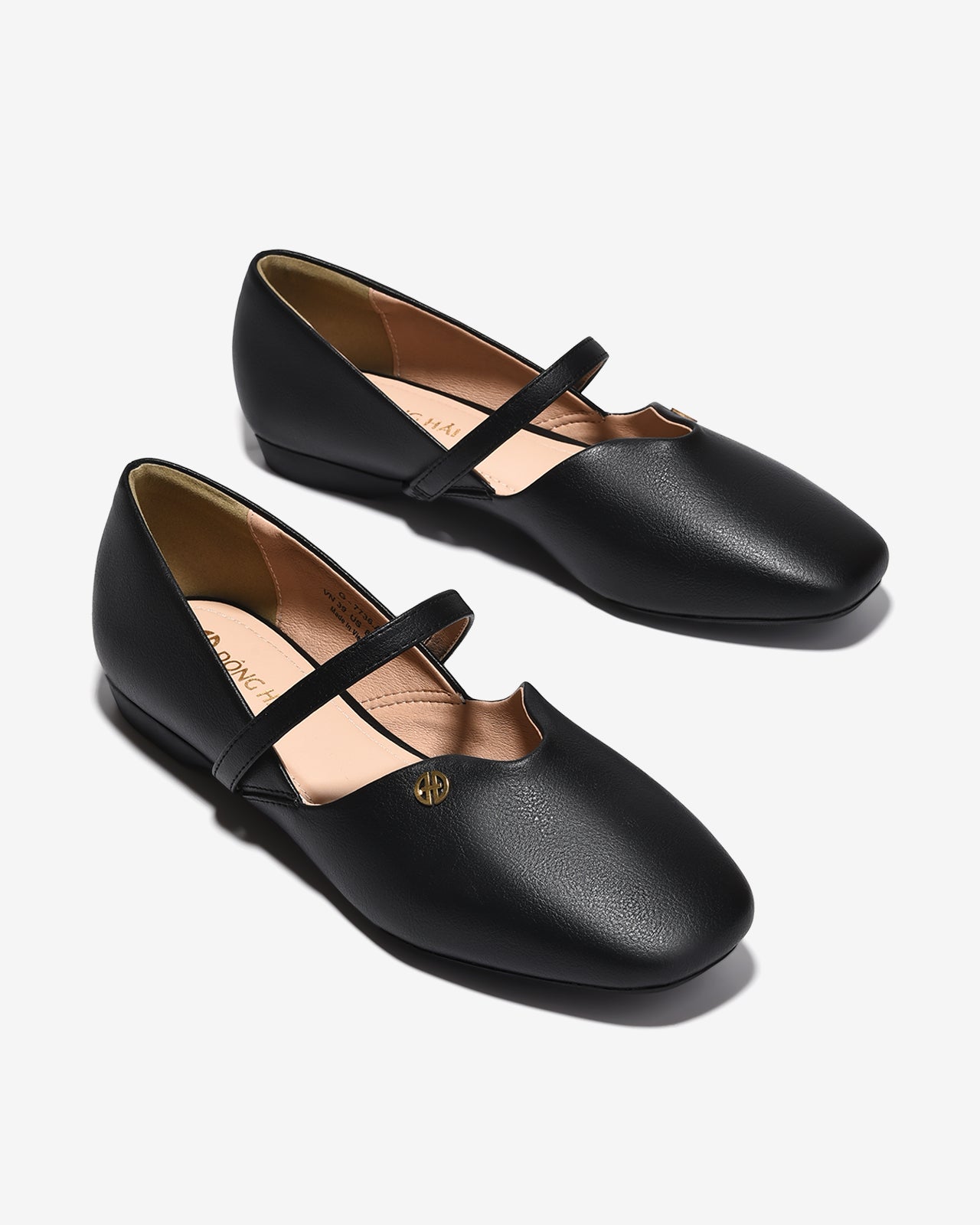 Giày Búp Bê Đông Hải Quai Ngang Khóa Logo-G7736Đen Color1