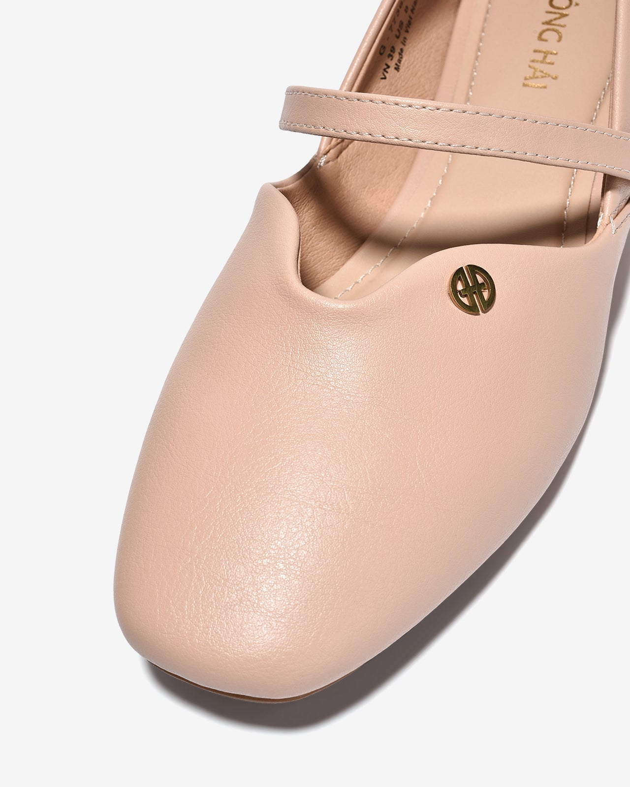 Giày Búp Bê Đông Hải Quai Ngang Khóa Logo-G7736-Kem Color1