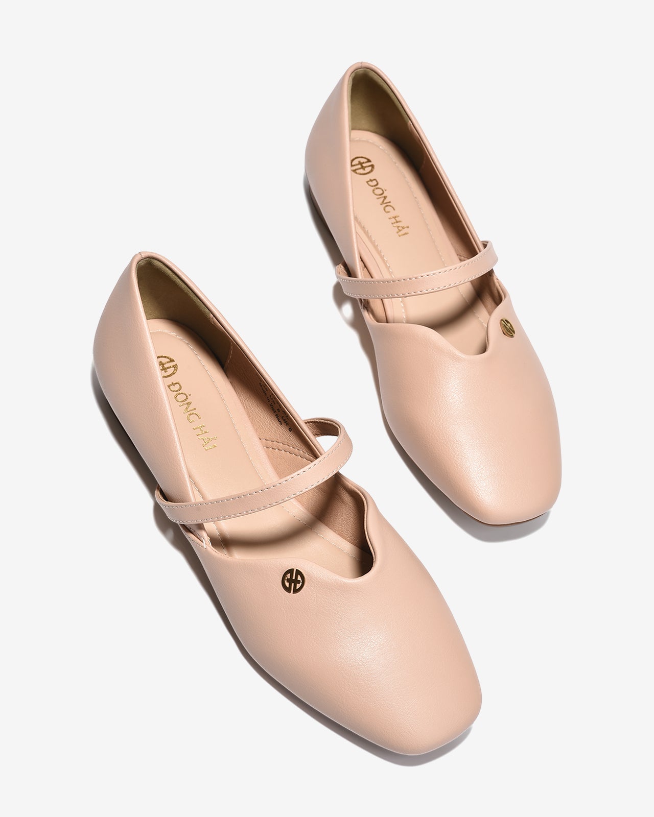 Giày Búp Bê Đông Hải Quai Ngang Khóa Logo-G7736Kem Color1