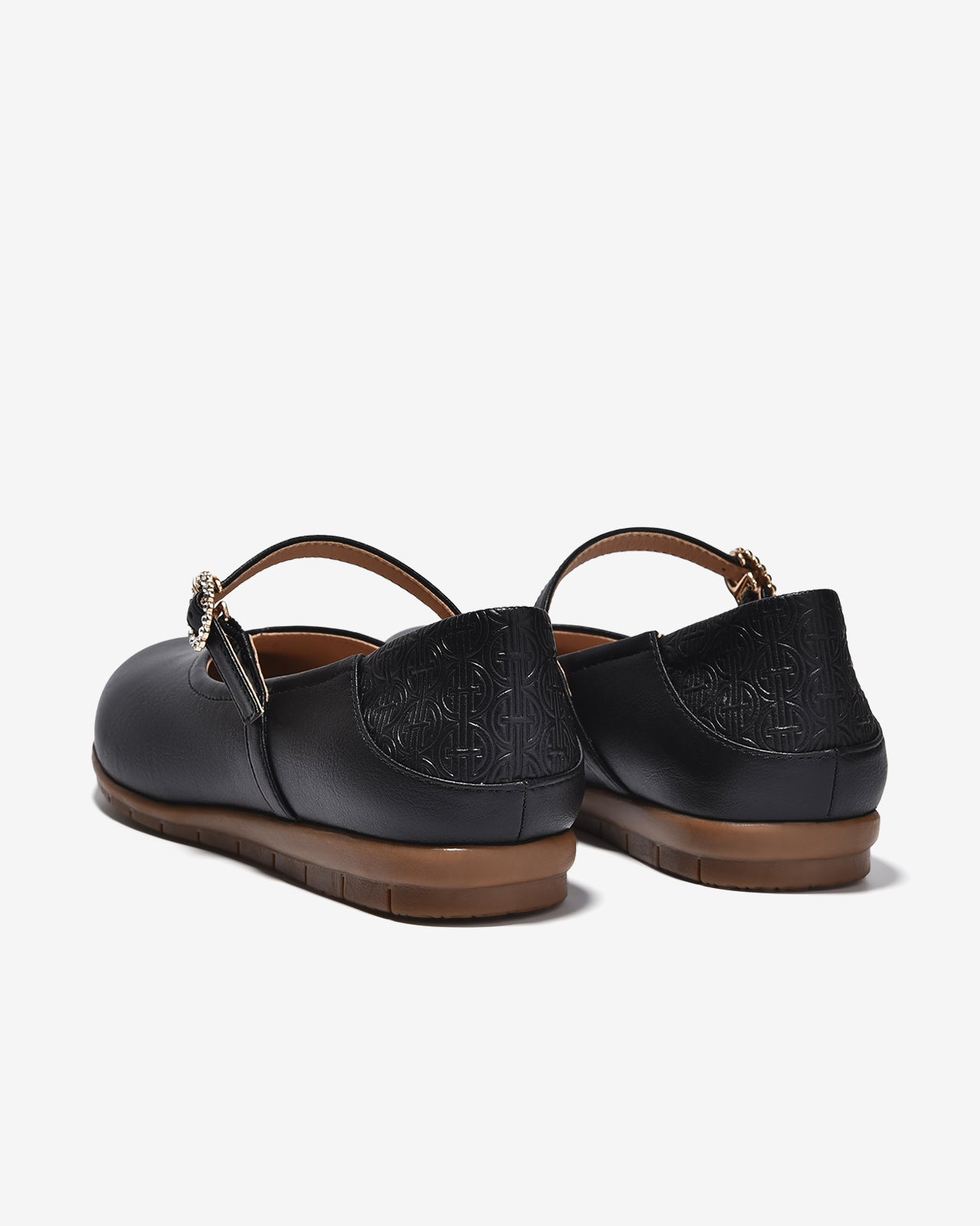 Giày Búp Bê Đông Hải Dập Logo Khóa Oval-G7737Đen Color1