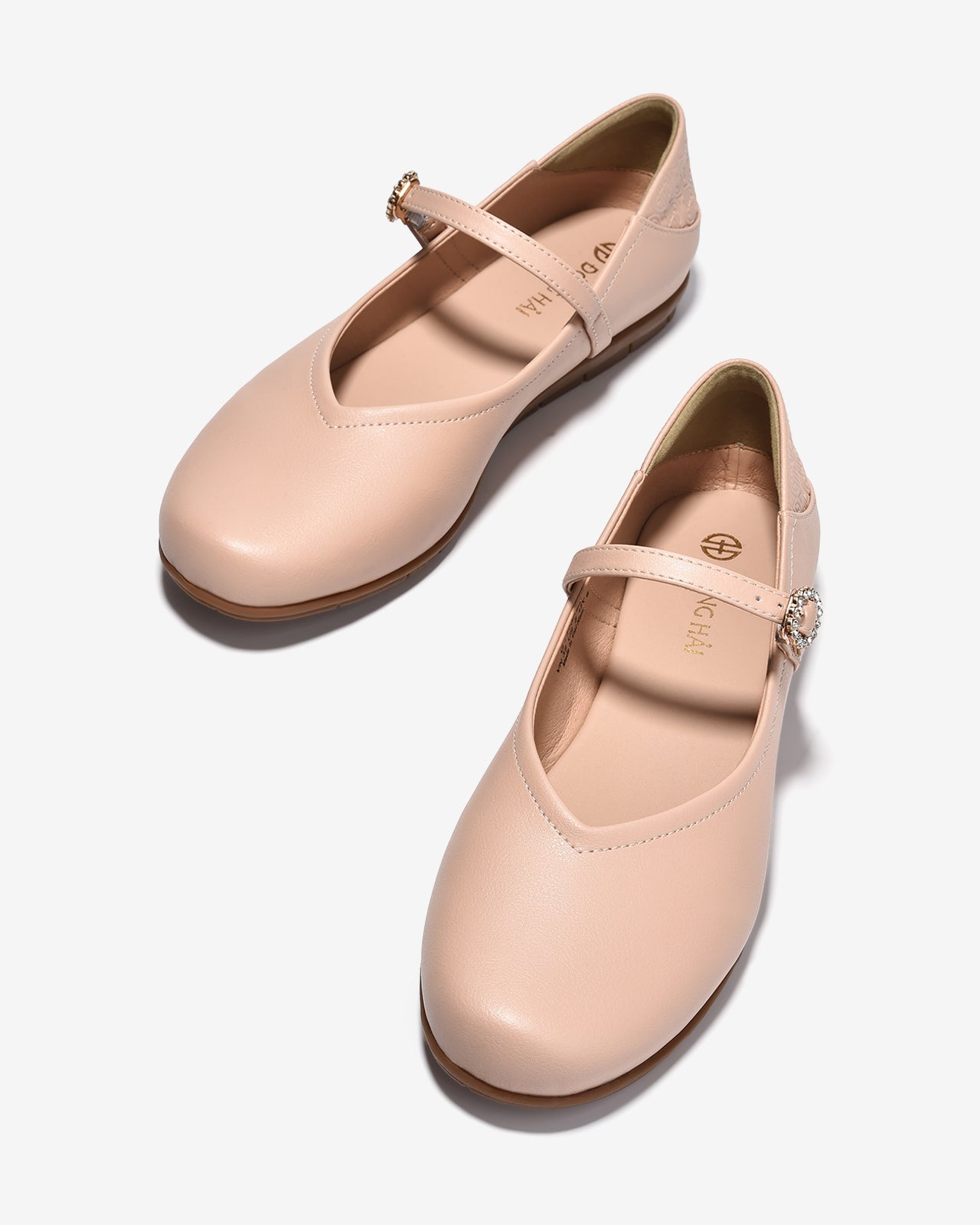 Giày Búp Bê Đông Hải Dập Logo Khóa Oval-G7737Kem Color1