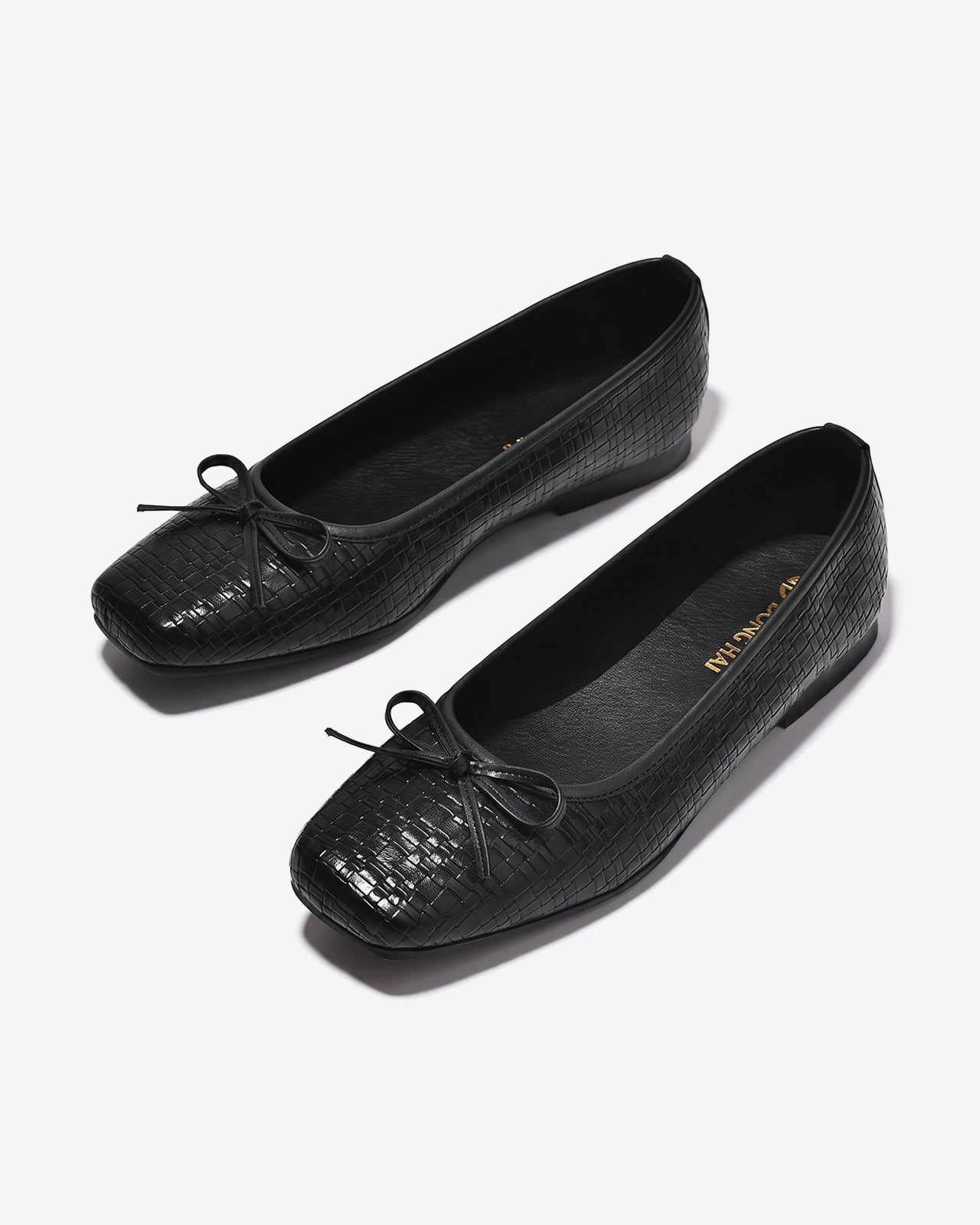 Giày Búp Bê Đông Hải Êm Ái Mũi Vuông Nơ Mảnh-G81W5Đen Color1