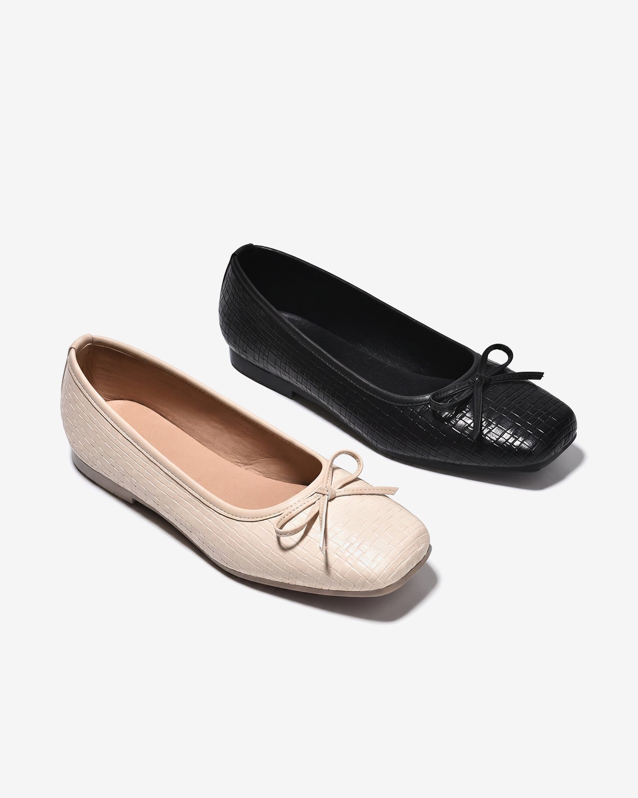 Giày Búp Bê Đông Hải Êm Ái Mũi Vuông Nơ Mảnh-G81W5Đen Color1