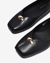 Giày Búp Bê Đông Hải Mũi Vuông Phối Hạt Kim Loại-G81W6Đen Color1