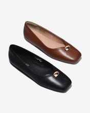 Giày Búp Bê Đông Hải Mũi Vuông Phối Hạt Kim Loại-G81W6Đen Color1