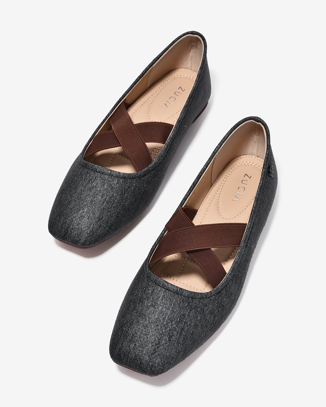 Giày Búp Bê Nữ Zucia Dây Quai Chéo-GHLL1Xám Color1