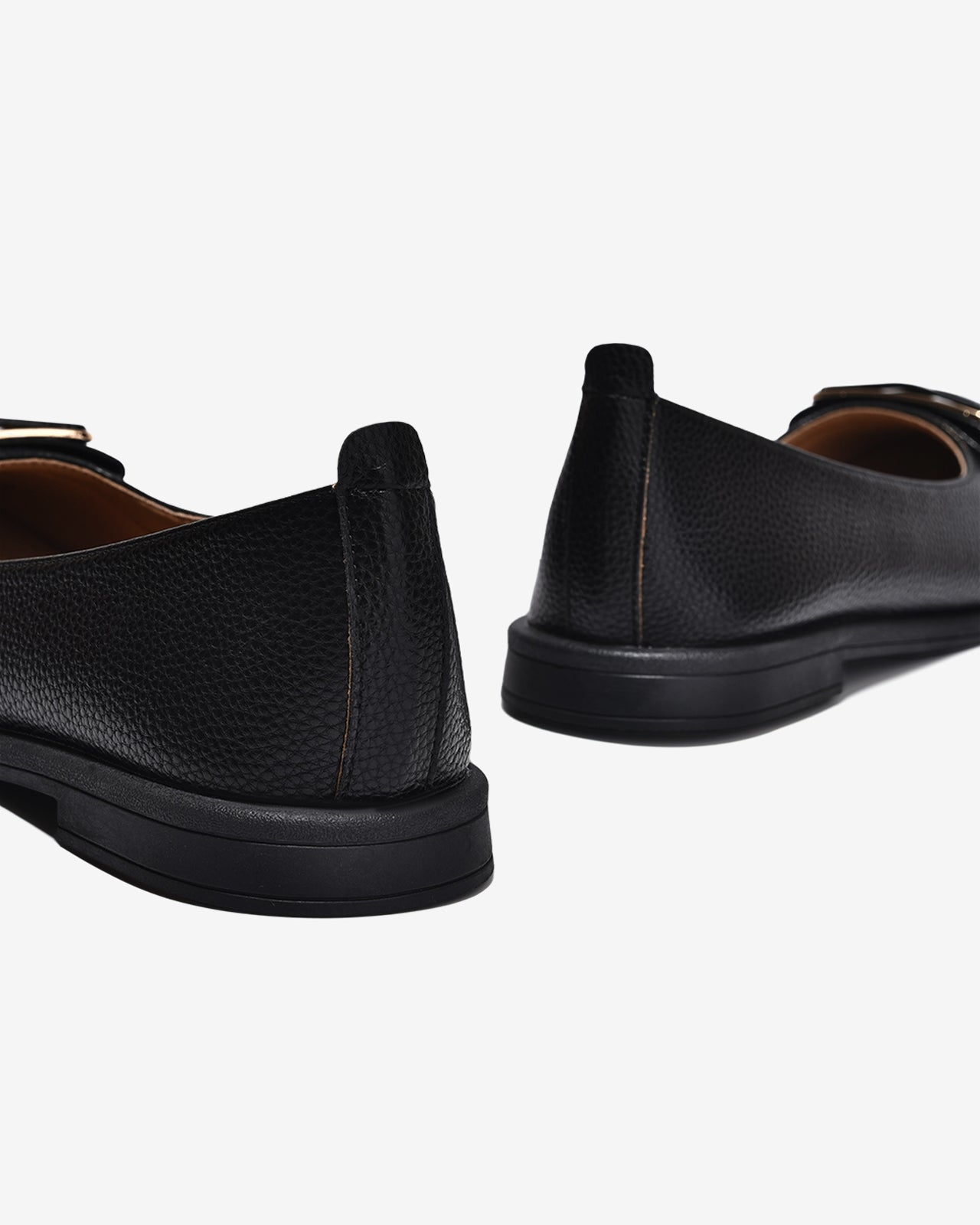 Giày Búp Bê Zucia Khóa Vuông Phối Màu-GHLM2-Đen Color1