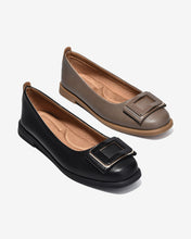 Giày Búp Bê Zucia Khóa Vuông Phối Màu-GHLM2-Đen Color1