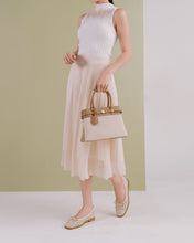 Giày Búp Bê Zucia Họa Tiết Đục Lỗ Khóa Nơ-GHLM4Kem Color1