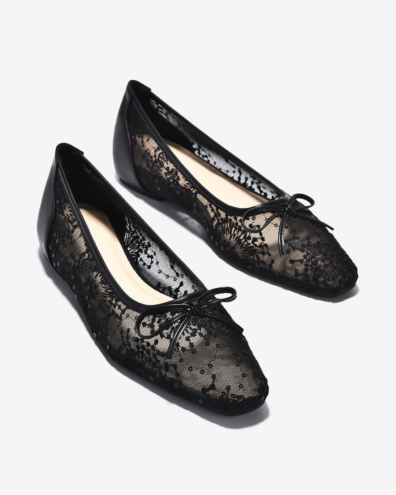 Giày Búp Bê Zucia Vải Ren Thêu Hoa-GTHA9-Đen Color1