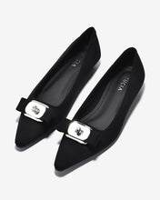 Giày Búp Bê Nữ Zucia Đính Nơ Mũi Nhọn-GTHB1-Đen Color1