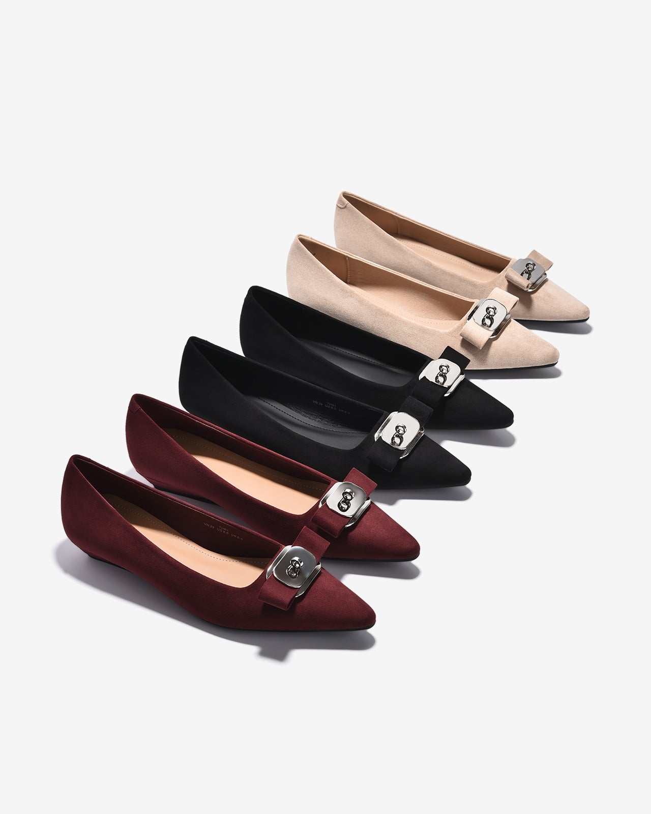 Giày Búp Bê Nữ Zucia Đính Nơ Mũi Nhọn-GTHB1-Đen Color1