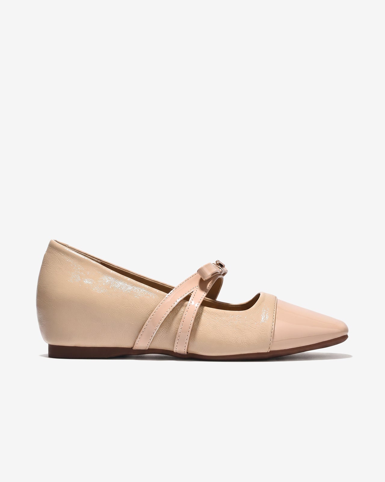 Giày Búp Bê Zucia Đế 5cm Quai Phối Nơ-GTHC4Kem Color1First emnhubong