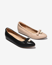Giày Búp Bê Zuciani Mũi Nhọn Khóa Nơ-GSD05Đen Color1