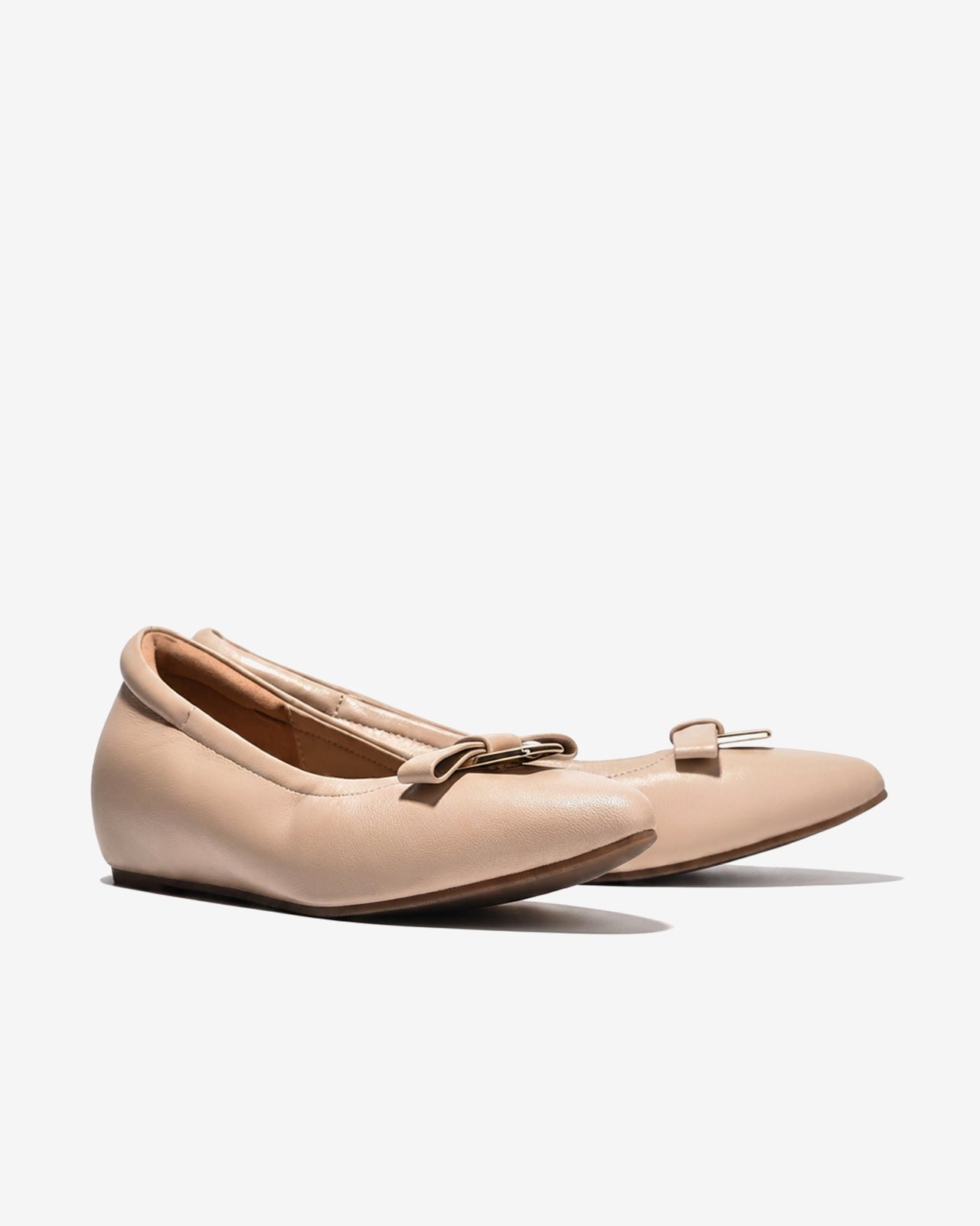 Giày Búp Bê Zuciani Mũi Nhọn Khóa Nơ-GSD05Kem Color1