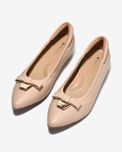 Giày Búp Bê Zuciani Mũi Nhọn Khóa Nơ-GSD05Kem Color1