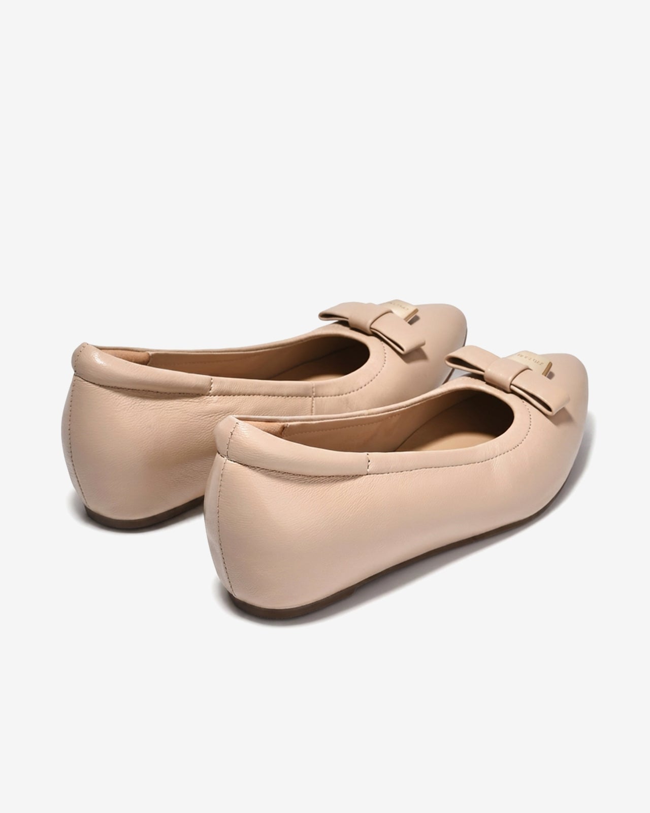 Giày Búp Bê Zuciani Mũi Nhọn Khóa Nơ-GSD05Kem Color1