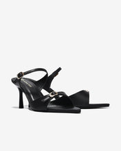 Dép Cao Gót Đông Hải Quai Đôi Ngang Khoá Đính Đá-D81U8-Đen Color1