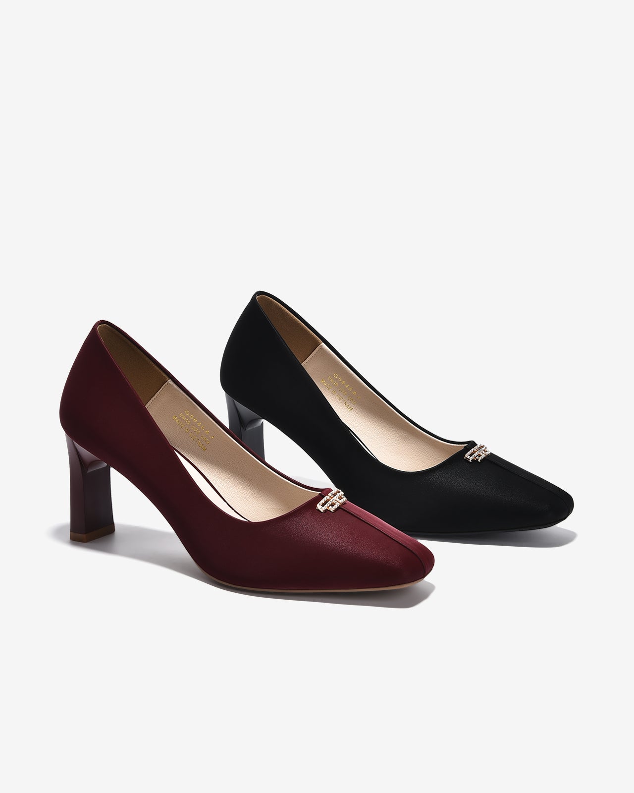 Giày Cao Gót Đông Hải Nhung Đính Đá-G5846-Đen Color1