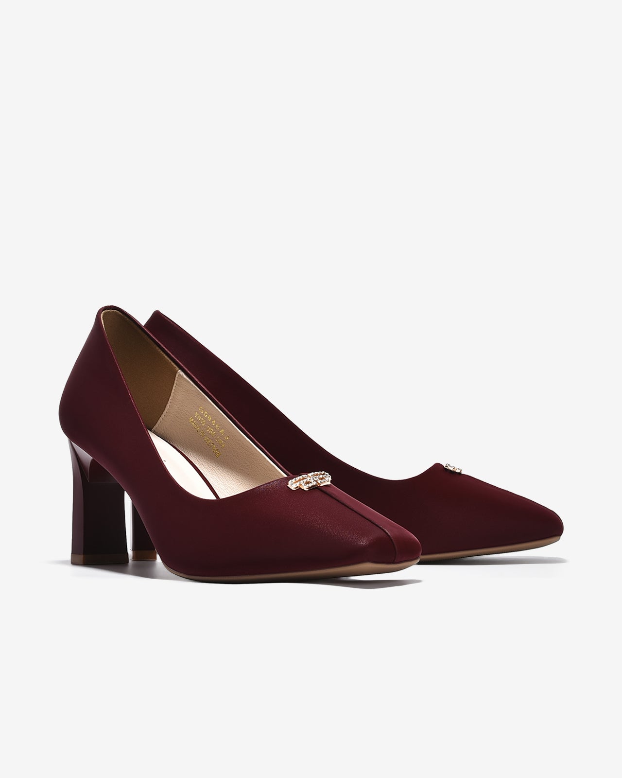 Giày Cao Gót Đông Hải Nhung Đính Đá-G5846-Đỏ Color1