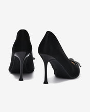 Giày Cao Gót Đông Hải Mũi Nhọn Nơ Đính Đá-G5848-Đen Color1