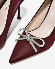 Giày Cao Gót Đông Hải Mũi Nhọn Nơ Đính Đá-G5848Đỏ Color1