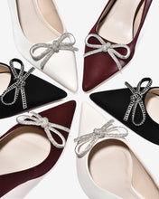 Giày Cao Gót Đông Hải Mũi Nhọn Nơ Đính Đá-G5848-Đỏ Color1