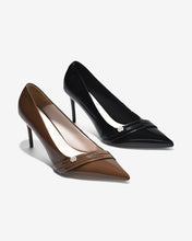 Giày Cao Gót Đông Hải Gót 9CM Họa Tiết Đính Đá-G5852-Nâu Color1