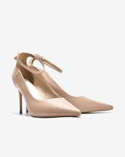 Giày Cao Gót Đông Hải Quai Ankle Strap Đính Logo-G5856-Cafe Color1