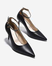 Giày Cao Gót Đông Hải Quai Ankle Strap Đính Logo-G5856-Đen Color1