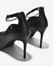 Giày Cao Gót Đông Hải Quai Ankle Strap Đính Logo-G5856-Đen Color1