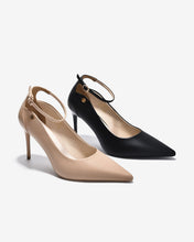 Giày Cao Gót Đông Hải Quai Ankle Strap Đính Logo-G5856Đen Color1