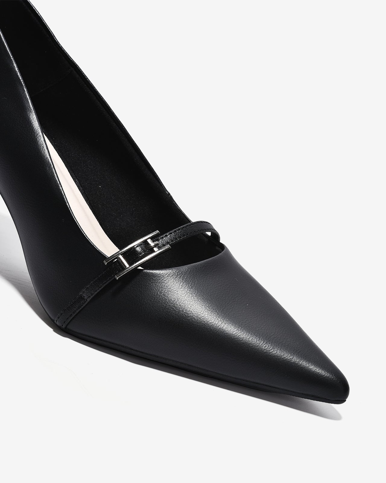 Giày Cao Gót Nữ Đông Hải Phối Chi Tiết Khoá Quai Ngang-G5857-Đen Color1