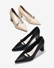 Giày Cao Gót Nữ Đông Hải Phối Chi Tiết Khoá Quai Ngang-G5857-Đen Color1