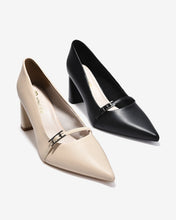 Giày Cao Gót Nữ Đông Hải Phối Chi Tiết Khoá Quai Ngang-G5857-Kem Color1