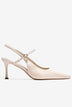Giày Cao Gót Slingback Đông Hải Quai Mảnh Da Bóng-G5858Kem Bóng Color1First