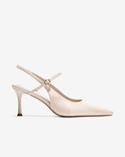 Giày Cao Gót Slingback Đông Hải Quai Mảnh Da Bóng-G5858Kem Bóng Color1First