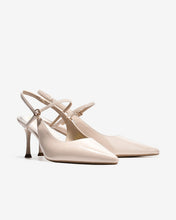 Giày Cao Gót Slingback Đông Hải Quai Mảnh Da Bóng-G5858Kem Bóng Color1