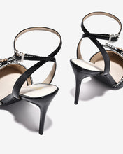 Giày Cao Gót Đông Hải Quai Ankle Strap Nơ Đính Đá-G5859-Đen Bóng Color1