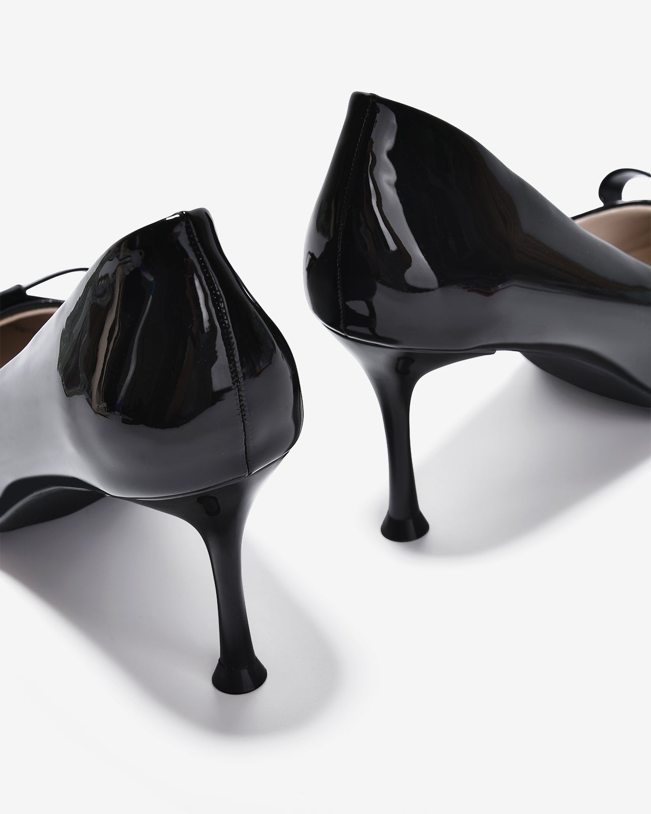 Giày Cao Gót Đông Hải Da Bóng Phối Nơ Đính Logo-G5860Đen Bóng Color1