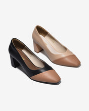 Giày Cao Gót Đông Hải 7cm Gót Vuông Phối Màu-G5876Cafe Color1