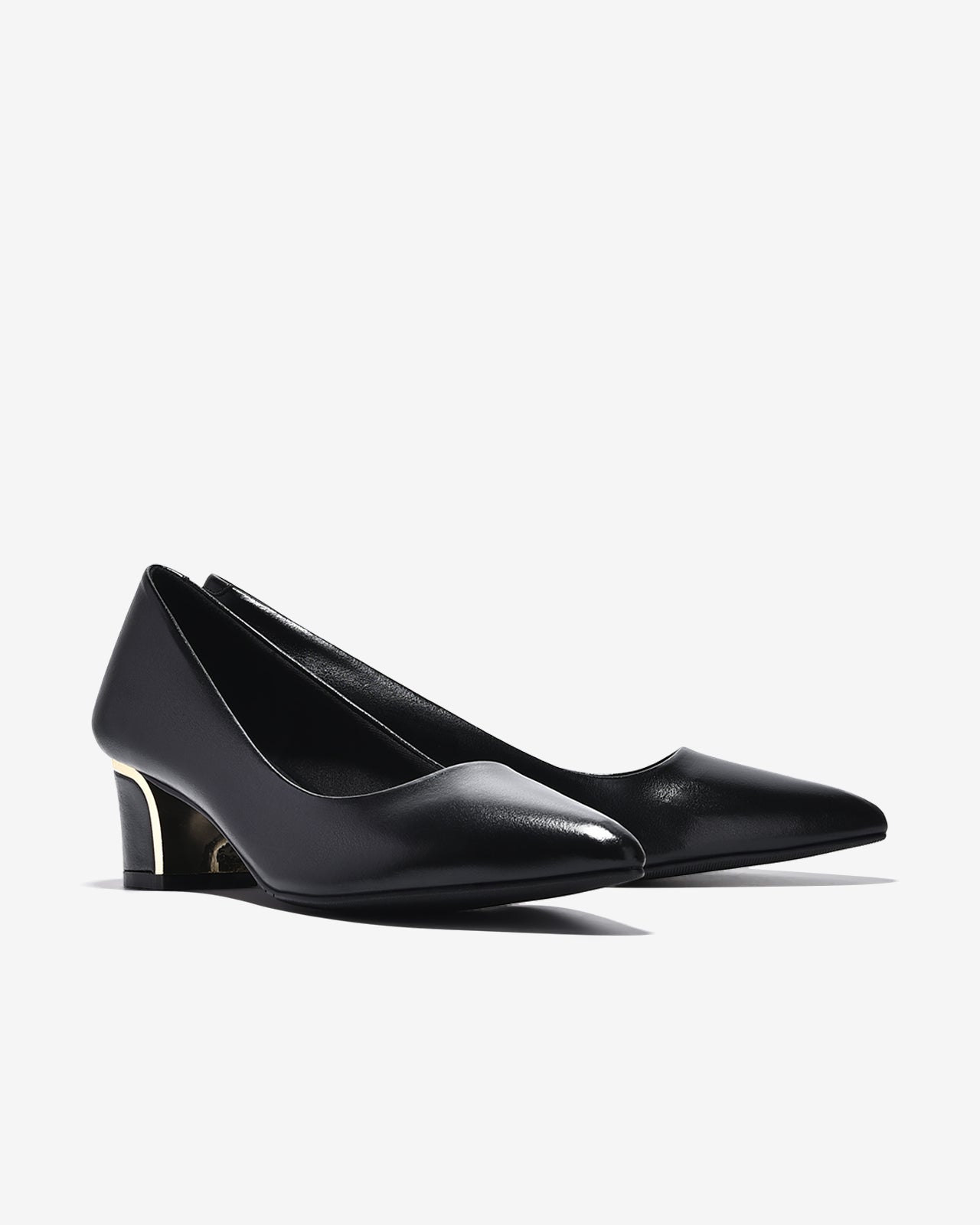 Giày Cao Gót Đông Hải Gót Vuông Mạ Ánh Kim-G5906-Đen Color1