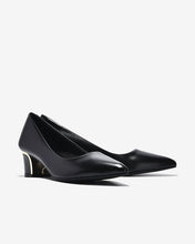 Giày Cao Gót Đông Hải Gót Vuông Mạ Ánh Kim-G5906-Đen Color1