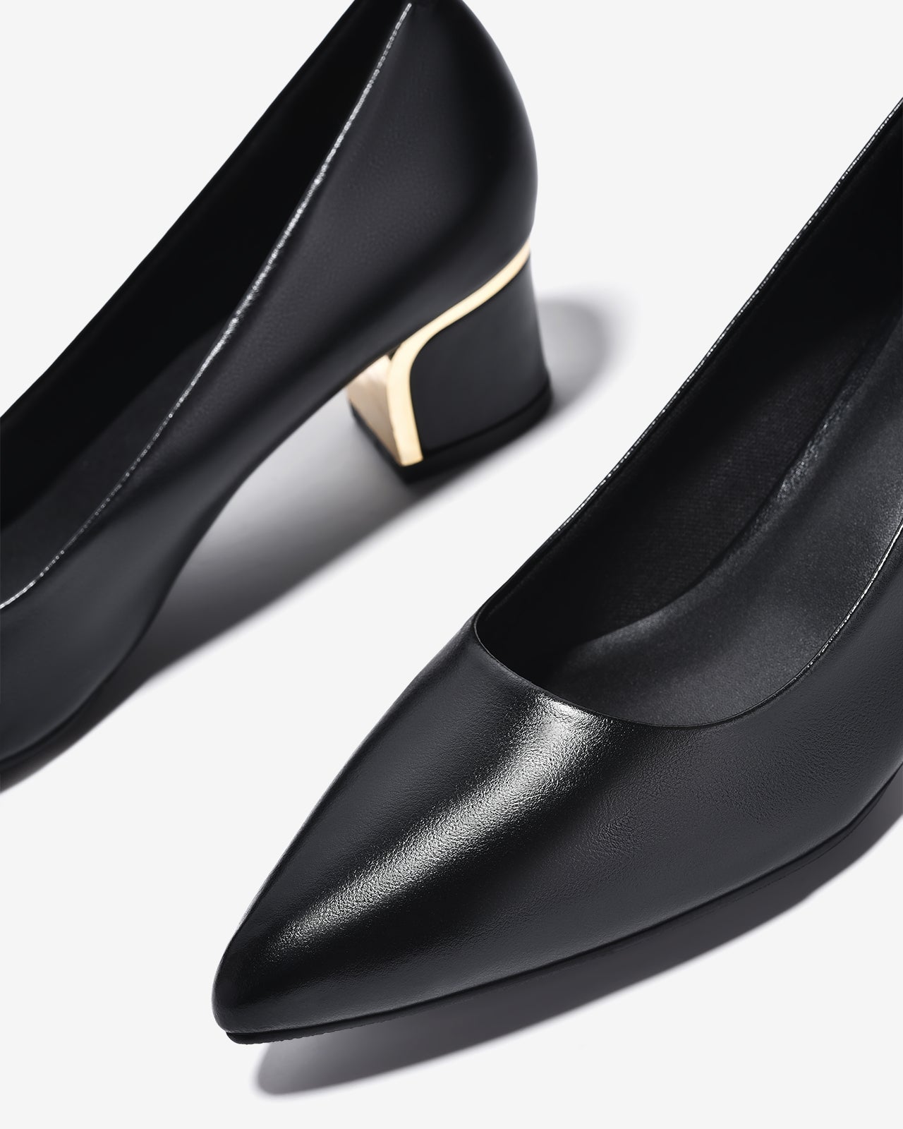 Giày Cao Gót Đông Hải Gót Vuông Mạ Ánh Kim-G5906-Đen Color1