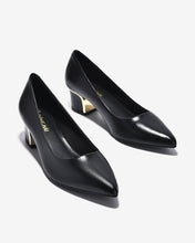 Giày Cao Gót Đông Hải Gót Vuông Mạ Ánh Kim-G5906-Đen Color1